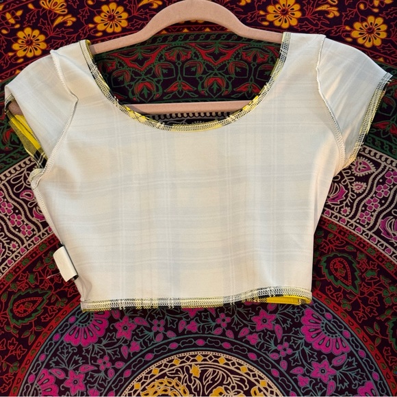 BlackMilk- Tartan Yellow Nana Suit Crop Top- Size Small - Picture 5 of 7